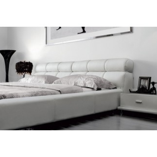 Lit en cuir italien de luxe REVA, 140x190, blanc