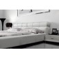 Lit en cuir italien de luxe REVA, 140x190, blanc Lit en cuir italien de luxe REVA, 140x190, blanc