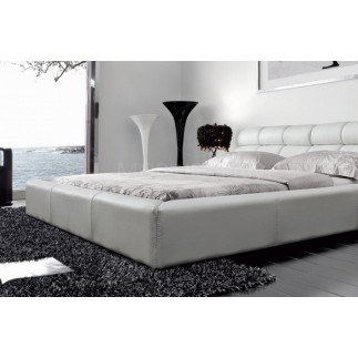 Lit en cuir italien de luxe REVA, 140x190, blanc