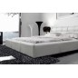 Lit en cuir italien de luxe REVA, 140x190, blanc Lit en cuir italien de luxe REVA, 140x190, blanc