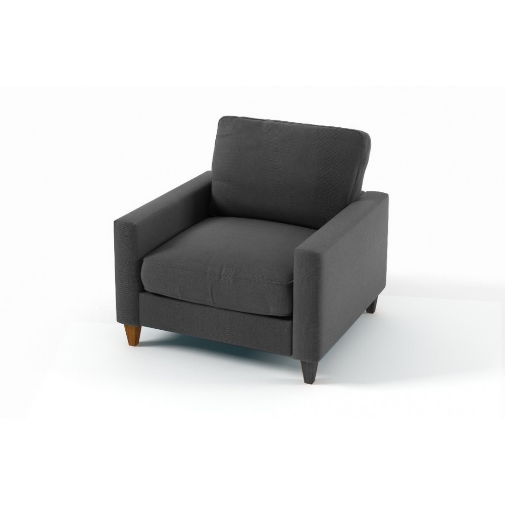 Fauteuil 1 place en tissu de qualité SWEDEN, gris