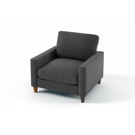 Fauteuil 1 place en tissu de qualité SWEDEN, gris