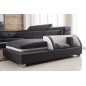 Canapé d'angle cuir buffle italien 7/8 places, BELLISSIMO, noir et blanc, angle gauche Canapé d'angle cuir buffle italien 7/8 places, BELLISSIMO, noir et blanc, angle gauche