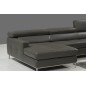 Canapé d'angle en cuir italien 4/5 places YVANA, gris fonce, angle gauche Canapé d'angle en cuir italien 4/5 places YVANA, gris fonce, angle gauche