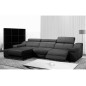 Canapé d'angle double relax en cuir de buffle italien de luxe 5 places BiRELAX, noir, angle gauche Canapé d'angle double relax en cuir de buffle italien de luxe 5 places BiRELAX, noir, angle gauche