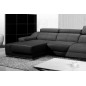 Canapé d'angle double relax en cuir de buffle italien de luxe 5 places BiRELAX, noir, angle gauche Canapé d'angle double relax en cuir de buffle italien de luxe 5 places BiRELAX, noir, angle gauche