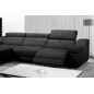 Canapé d'angle double relax en cuir de buffle italien de luxe 5 places BiRELAX, noir, angle gauche Canapé d'angle double relax en cuir de buffle italien de luxe 5 places BiRELAX, noir, angle gauche