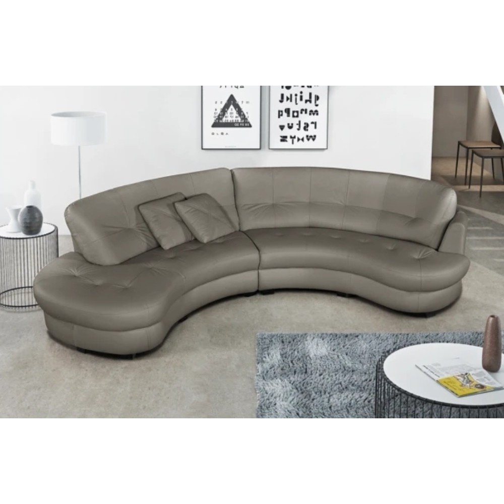 Canapé en cuir italien de luxe 5/6 places BRETINI gris foncé, côté accoudoir droit Canapé en cuir italien de luxe 5/6 places BRETINI gris foncé, côté accoudoir droit