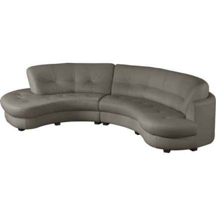 Canapé en cuir italien de luxe 5/6 places BRETINI gris foncé, côté accoudoir droit