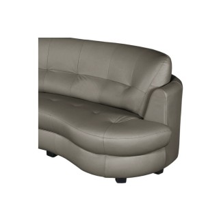 Canapé en cuir italien de luxe 5/6 places BRETINI gris foncé, côté accoudoir droit