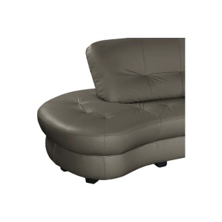 Canapé en cuir italien de luxe 5/6 places BRETINI gris foncé, côté accoudoir droit