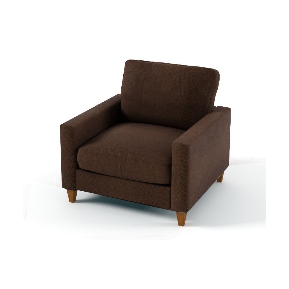 Fauteuil 1 place en tissu de qualité SWEDEN, chocolat