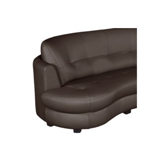 Canapé en cuir italien de luxe 5/6 places BRETINI CHOCOLAT, côté accoudoir gauche