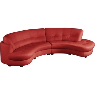 Canapé en cuir italien de luxe 5/6 places BRETINI rouge foncé, côté accoudoir gauche