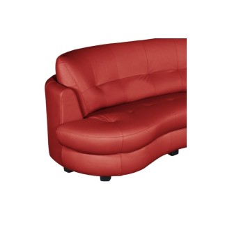 Canapé en cuir italien de luxe 5/6 places BRETINI rouge foncé, côté accoudoir gauche