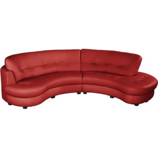 Canapé en cuir italien de luxe 5/6 places BRETINI rouge foncé, côté accoudoir gauche
