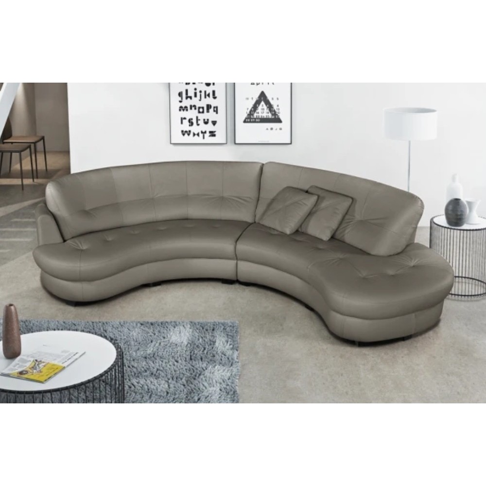 Canapé en cuir italien de luxe 5/6 places BRETINI gris foncé, côté accoudoir gauche Canapé en cuir italien de luxe 5/6 places BRETINI gris foncé, côté accoudoir gauche