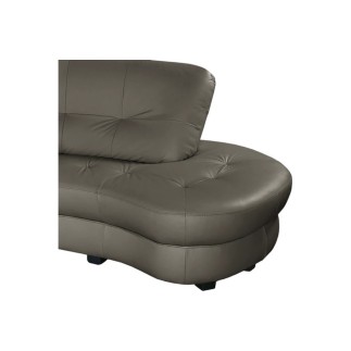 Canapé en cuir italien de luxe 5/6 places BRETINI gris foncé, côté accoudoir gauche