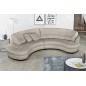 Canapé en cuir italien de luxe 5/6 places BRETINI gris clair, côté accoudoir droit Canapé en cuir italien de luxe 5/6 places BRETINI gris clair, côté accoudoir droit