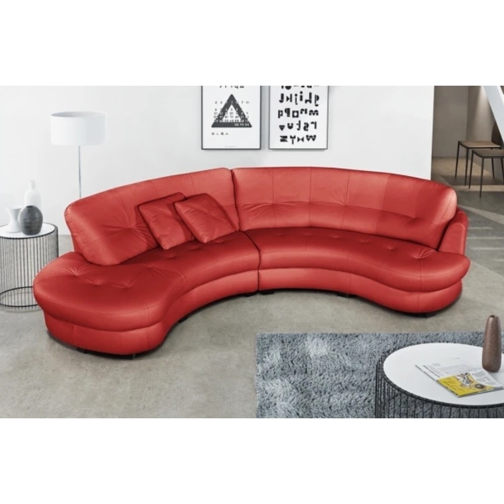 Canapé en cuir italien de luxe 5/6 places BRETINI rouge foncé, côté accoudoir droit Canapé en cuir italien de luxe 5/6 places BRETINI rouge foncé, côté accoudoir droit