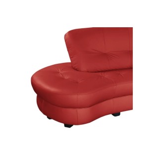 Canapé en cuir italien de luxe 5/6 places BRETINI rouge foncé, côté accoudoir droit