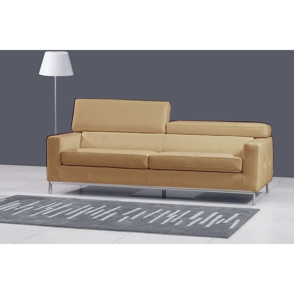 Canapé 2 places en cuir italien XENIA, beige Canapé 2 places en cuir italien XENIA, beige