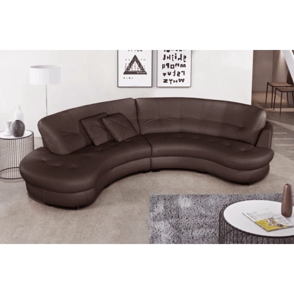 Canapé en cuir italien de luxe 5/6 places BRETINI chocolat, côté accoudoir droit Canapé en cuir italien de luxe 5/6 places BRETINI chocolat, côté accoudoir droit