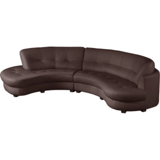 Canapé en cuir italien de luxe 5/6 places BRETINI chocolat, côté accoudoir droit