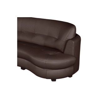 Canapé en cuir italien de luxe 5/6 places BRETINI chocolat, côté accoudoir droit