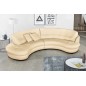 Canapé en cuir italien de luxe 5/6 places BRETINI beige, côté accoudoir droit Canapé en cuir italien de luxe 5/6 places BRETINI beige, côté accoudoir droit