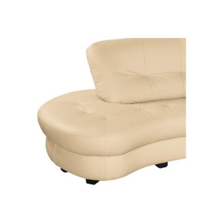Canapé en cuir italien de luxe 5/6 places BRETINI beige, côté accoudoir droit