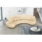 Canapé en cuir italien de luxe 5/6 places BRETINI beige, côté accoudoir droit Canapé en cuir italien de luxe 5/6 places BRETINI beige, côté accoudoir droit