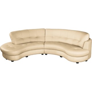 Canapé en cuir italien de luxe 5/6 places BRETINI beige, côté accoudoir droit