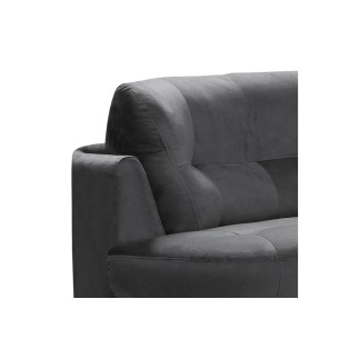 Canapé en velours luxe 5/6 places BRENNER gris foncé, côté accoudoir gauche