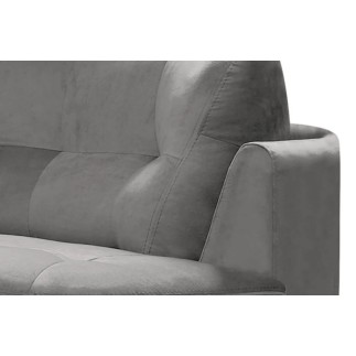 Canapé en velours luxe 5/6 places BRENNER gris clair, côté accoudoir droit