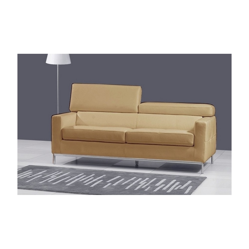 Canapé 3 places en cuir italien XENIA, beige Canapé 3 places en cuir italien XENIA, beige