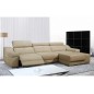 Canapé d'angle double relax en cuir de buffle italien de luxe 5 places BiRELAX, beige, angle droit. Canapé d'angle double relax en cuir de buffle italien de luxe 5 places BiRELAX, beige, angle droit.