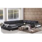 Canapé d'angle cuir buffle italien 7/8 places , BELLISSIMO, noir et blanc, angle droit, Noir / Blanc. Longueur 395 cm Canapé d'angle cuir buffle italien 7/8 places , BELLISSIMO, noir et blanc, angle droit, Noir / Blanc. Longueur 395 cm