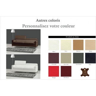 Canapé 2 places en cuir italien XENIA, beige