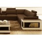 Canapé d'angle en cuir luxe italien 5/6 places XERUS, cuir haut de gamme italien vachette. Cuir Prestige luxe. Chocolat et écru, Canapé d'angle en cuir luxe italien 5/6 places XERUS, cuir haut de gamme italien vachette. Cuir Prestige luxe. Chocolat et écru,