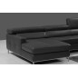 Canapé d'angle en cuir italien 4/5 places YVANA, noir, angle gauche Canapé d'angle en cuir italien 4/5 places YVANA, noir, angle gauche