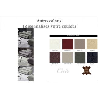 2eme paiement de la comande: Canapé 3 places avec 2 relax électriques en cuir italien buffle toprelax, couleur personnalisée - M