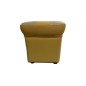 Pouf en cuir de luxe - belle qualité- cuir épais - beige et moutarde - VISTA Pouf en cuir de luxe - belle qualité- cuir épais - beige et moutarde - VISTA