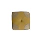Pouf en cuir de luxe - belle qualité- cuir épais - beige et moutarde - VISTA Pouf en cuir de luxe - belle qualité- cuir épais - beige et moutarde - VISTA