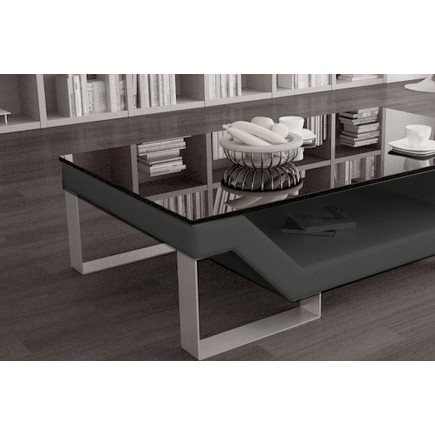 Table basse ELINI design Gris foncé. Exceptionnel modèle aux lignes tendances