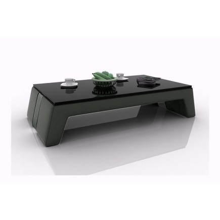 Table basse design SIARA, gris foncé / gris foncé