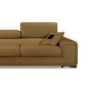 Canapé GENEVA 3 places en cuir luxe italien vachette, marron