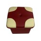 Pouf en cuir de luxe - belle qualité - cuir épais - Bordeaux ét écru - VISTA Pouf en cuir de luxe - belle qualité - cuir épais - Bordeaux ét écru - VISTA