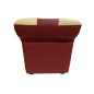 Pouf en cuir de luxe - belle qualité - cuir épais - Bordeaux ét écru - VISTA Pouf en cuir de luxe - belle qualité - cuir épais - Bordeaux ét écru - VISTA