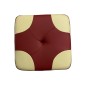 Pouf en cuir de luxe - belle qualité - cuir épais - Bordeaux ét écru - VISTA Pouf en cuir de luxe - belle qualité - cuir épais - Bordeaux ét écru - VISTA